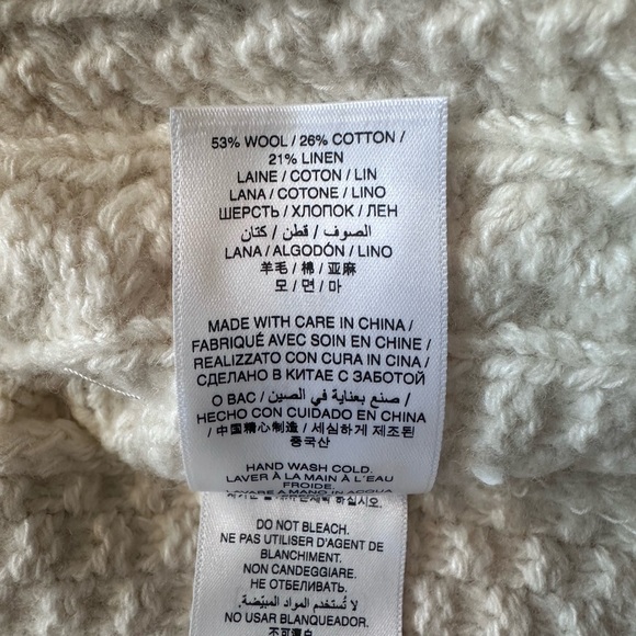 DOEN Marilene Ivory Cable Knit Cardigan Sweater - Picture 6 of 7